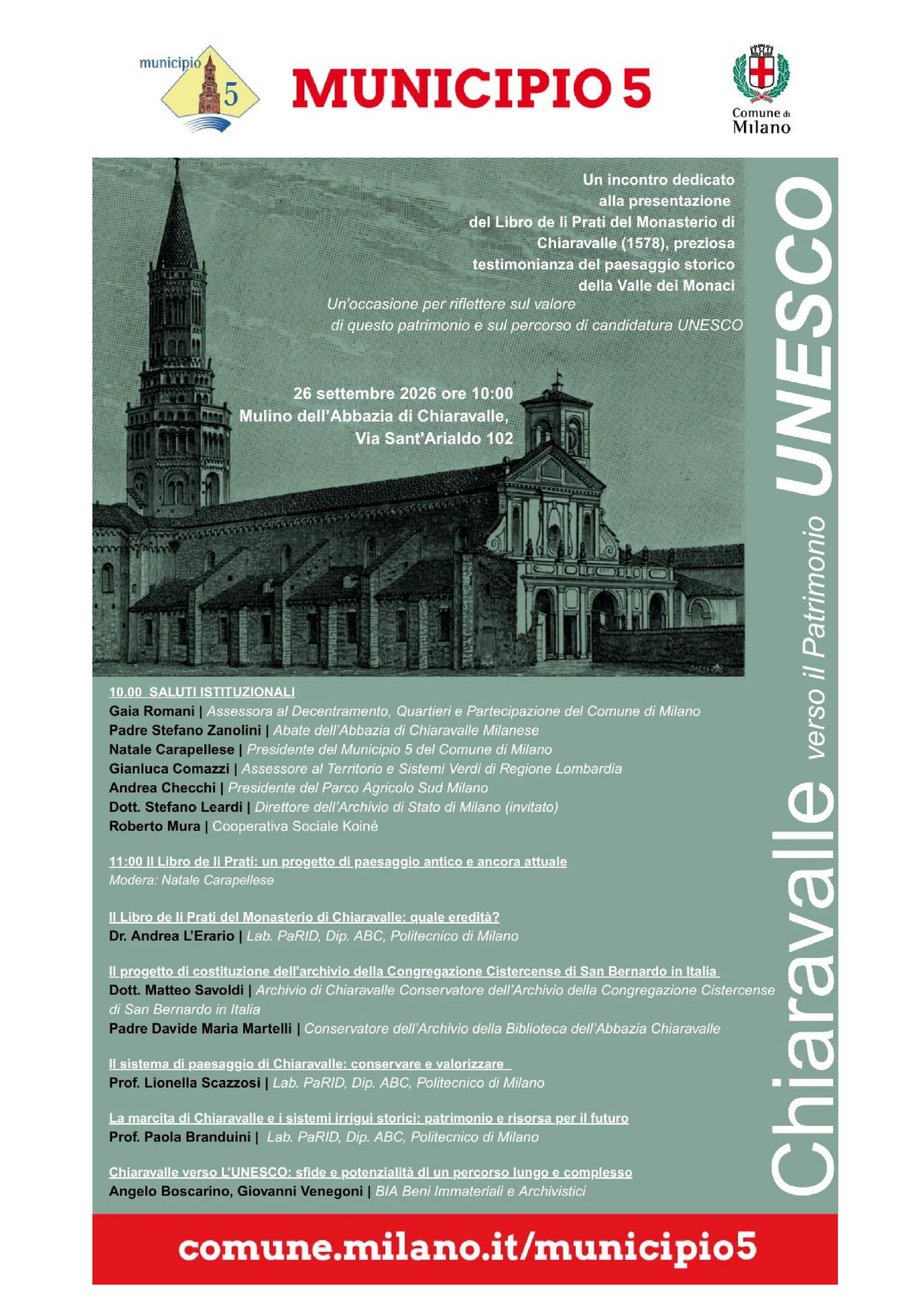 Chiaravalle verso UNESCO. Presentazione della nuova edizione del “Libro de li Prati”